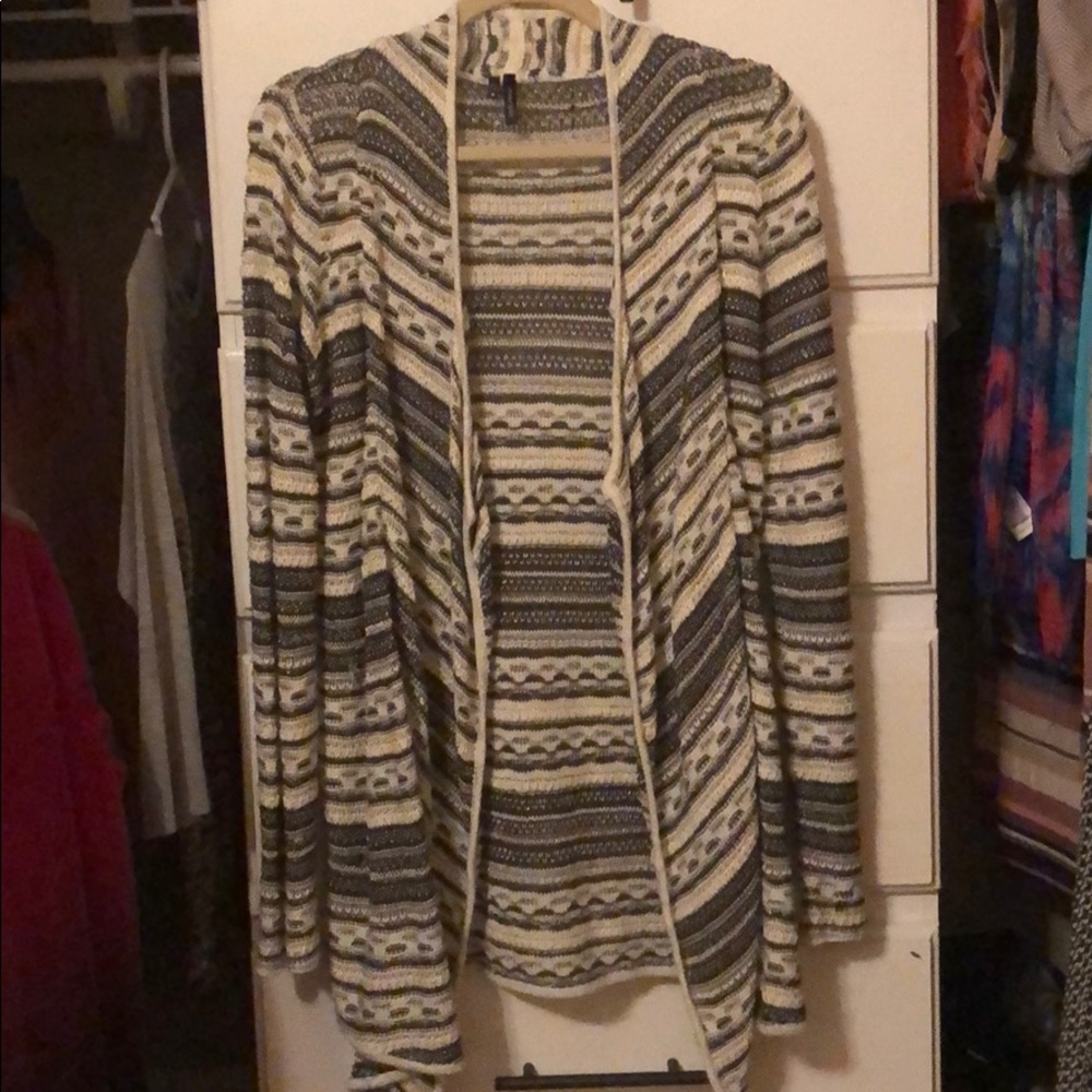 Duster sweater gray and off white